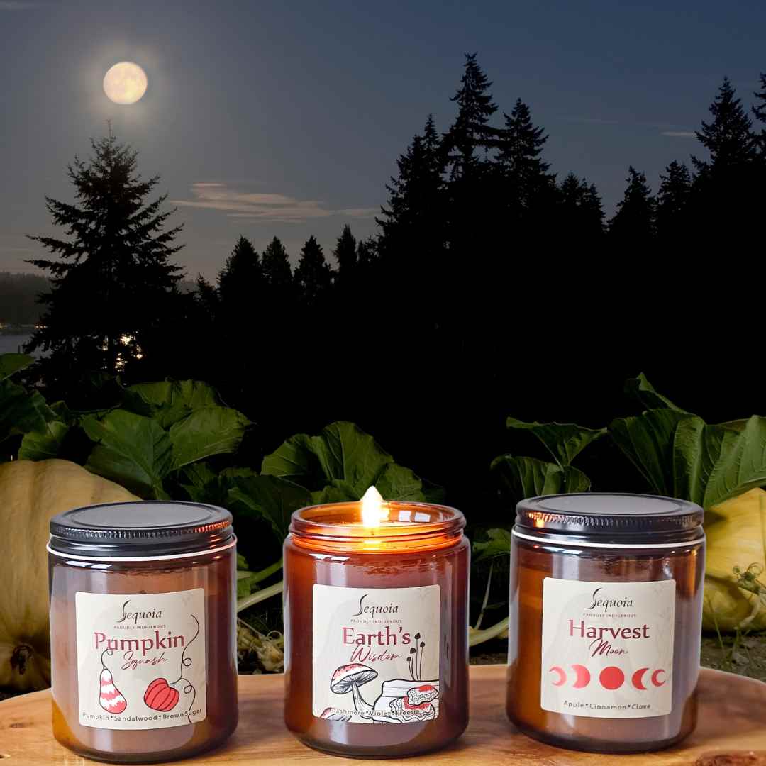 3 Amber Glass Candle Bundle