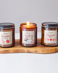 3 Amber Glass Candle Bundle